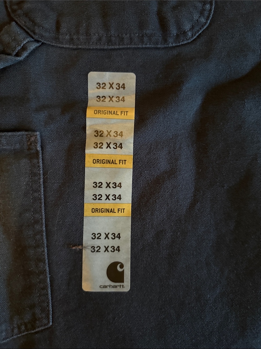 Carhartt Navy Loose Fit Duck Dungarees - Picture 3 of 7
